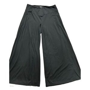 Popflex Women's 2X Crisscross Hourglass Wide Legging Black 34" Pants Pockets